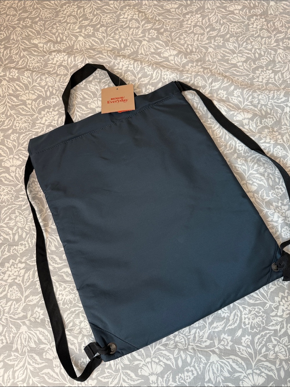Bench Navy Drawstring Backpack with Diagonal Zip - Picture 2 of 3